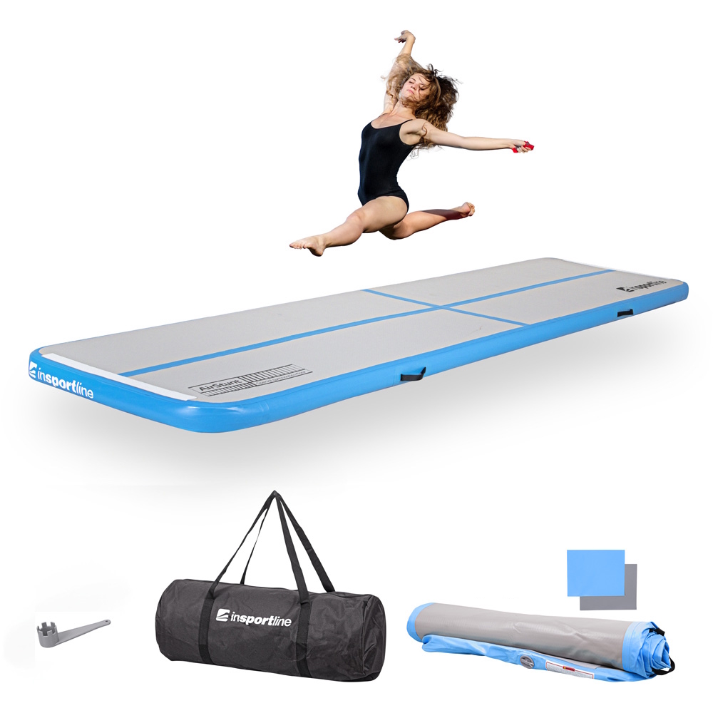 Airtrack inSPORTline Airstunt 400x100x10 cm bielo-modrý