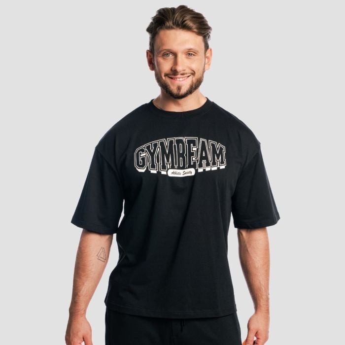GymBeam Tričko Boxy Athletic Society Black M