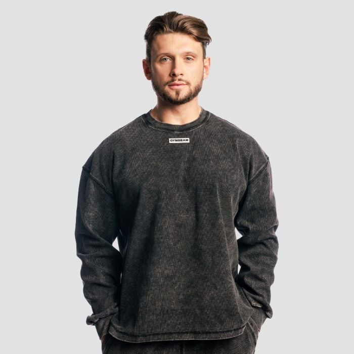 GymBeam Mikina Aura Jumper Washed Black M