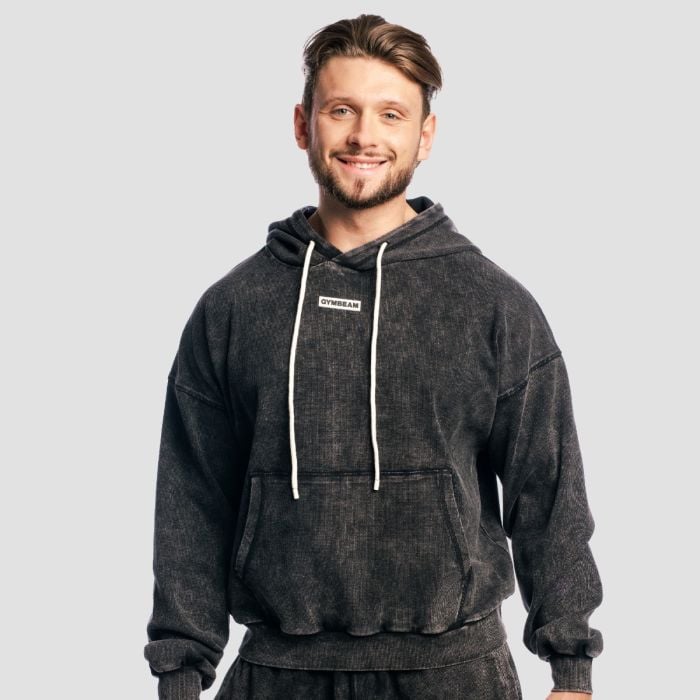 GymBeam Mikina Aura Hoodie Washed Black S