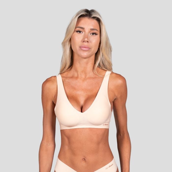 GymBeam Bezšvová podprsenka Comfy Beige XL