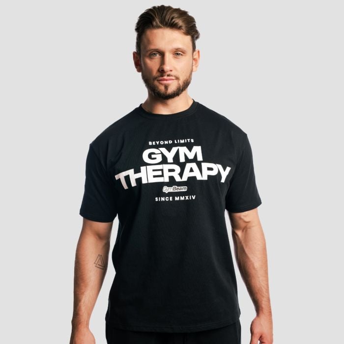 GymBeam Tričko Gym Therapy Black XL