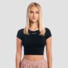 GymBeam Dámske tričko Cropped Aura Black  L