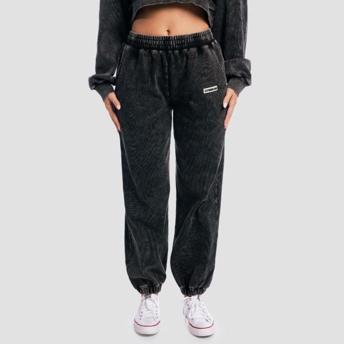 GymBeam Dámske tepláky Aura Washed Black XS