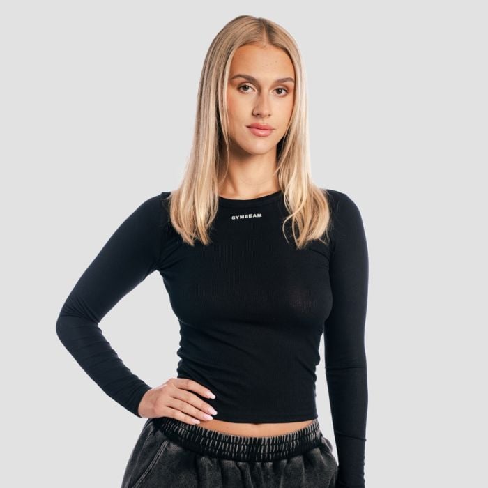 GymBeam Dámske tričko s dlhým rukávom Aura Black M