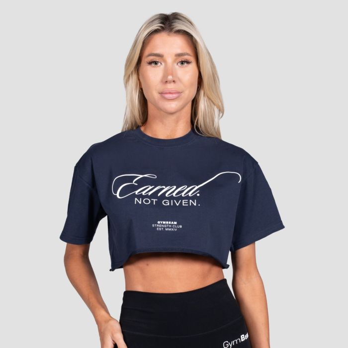 GymBeam Dámske cropped tričko Earned Midnight S