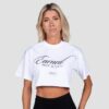 GymBeam Dámske cropped tričko Earned White  L