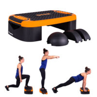 Multifunkčný aerobic step inSPORTline Multifun čierno-oranžová