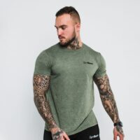 GymBeam Tričko Basic Heather Military  L