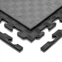 Puzzle tatami podložka inSPORTline Sazegul 100x100x2 cm šedo-čierna, vzor 5 prúžkov