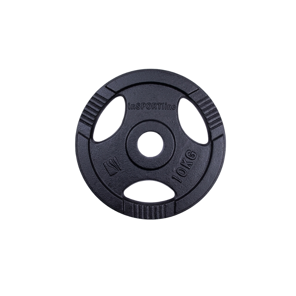 Liatinový olympijský kotúč inSPORTline Hamerton Black 10 kg 50 mm