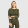 Dámsky športový crop top Iron Aesthetics Solid, zelený