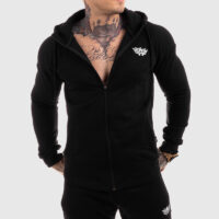 Fitness mikina so zipsom Iron Aesthetics ROUND, čierna