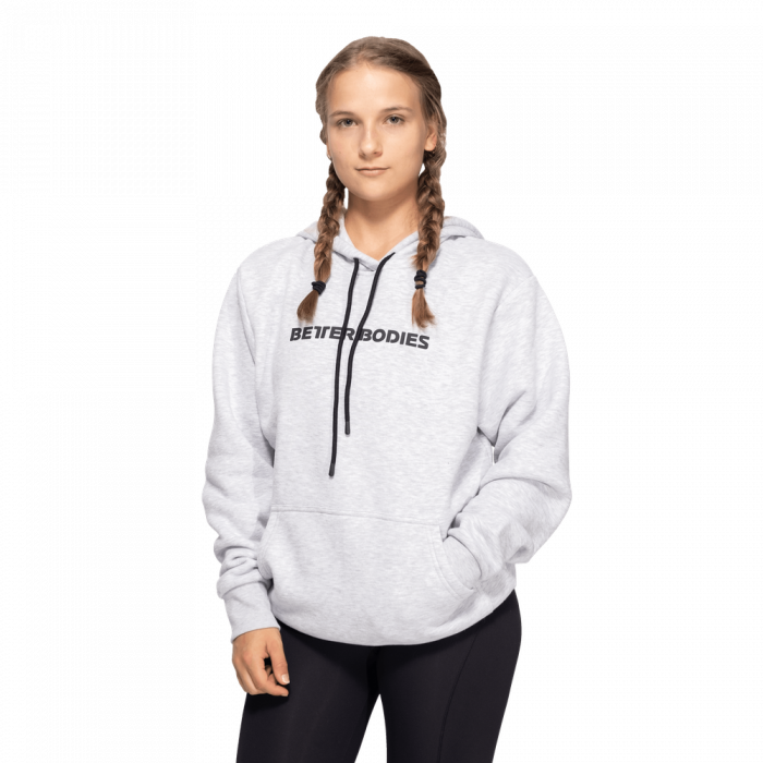 Better Bodies Hoodie Logo Light Grey Melange L