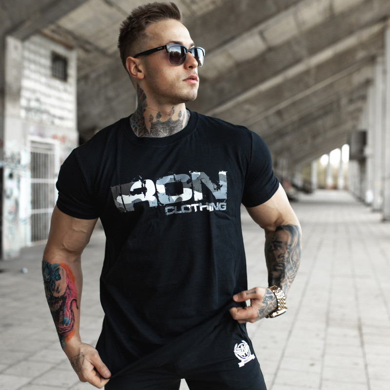 UltraSoft tričko Iron Camo Style, čierne