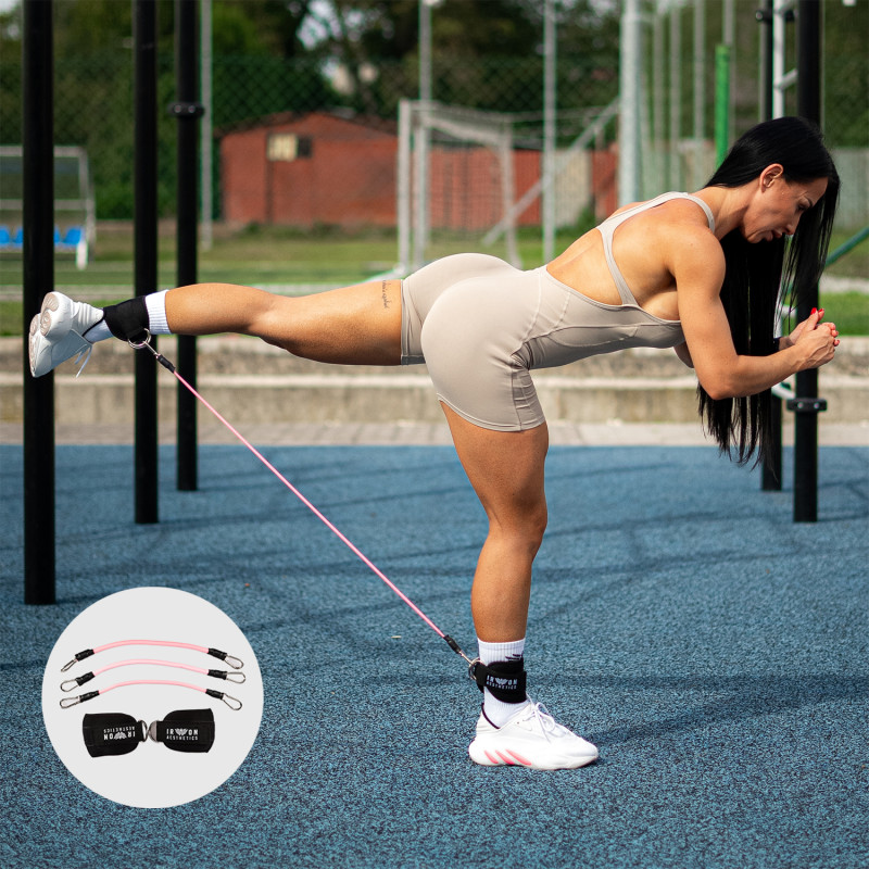 Odporový expandér Iron Aesthetics Ankle Bands, ružový