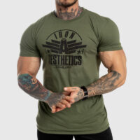 Pánske fitness tričko Iron Aesthetics Force, zelené