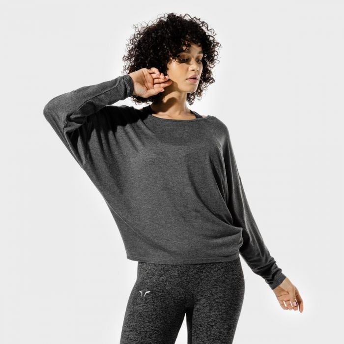 SQUATWOLF Dámske Tričko Batwing Top Black Marl XS