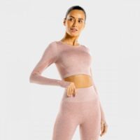 SQUATWOLF Športový Top Marl Seamless Crop Top Rose Gold  M