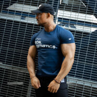 Pánske fitness tričko Iron Aesthetics Be Stronger, modré