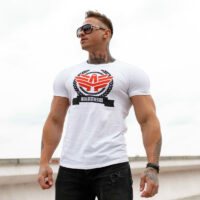 Pánske fitness tričko Iron Aesthetics Triumph, biele